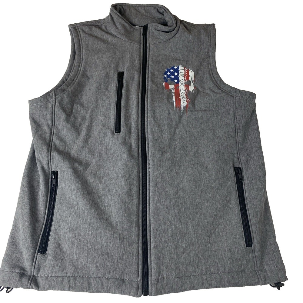 Howitzer Mens Small Vest Gray We The People Skull Vest New Patriotic USA Freedom